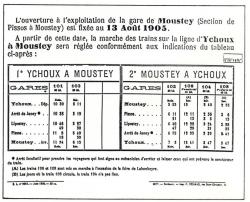 4 ychoux moustey horaires d ouverture de la ligne 13 aout 1905